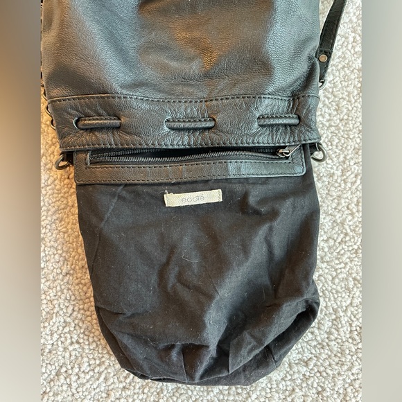 Ecote Leather Black Studded Crossbody Bucket Bag Purse Suede Bohemian Rock Indie - Picture 12 of 15